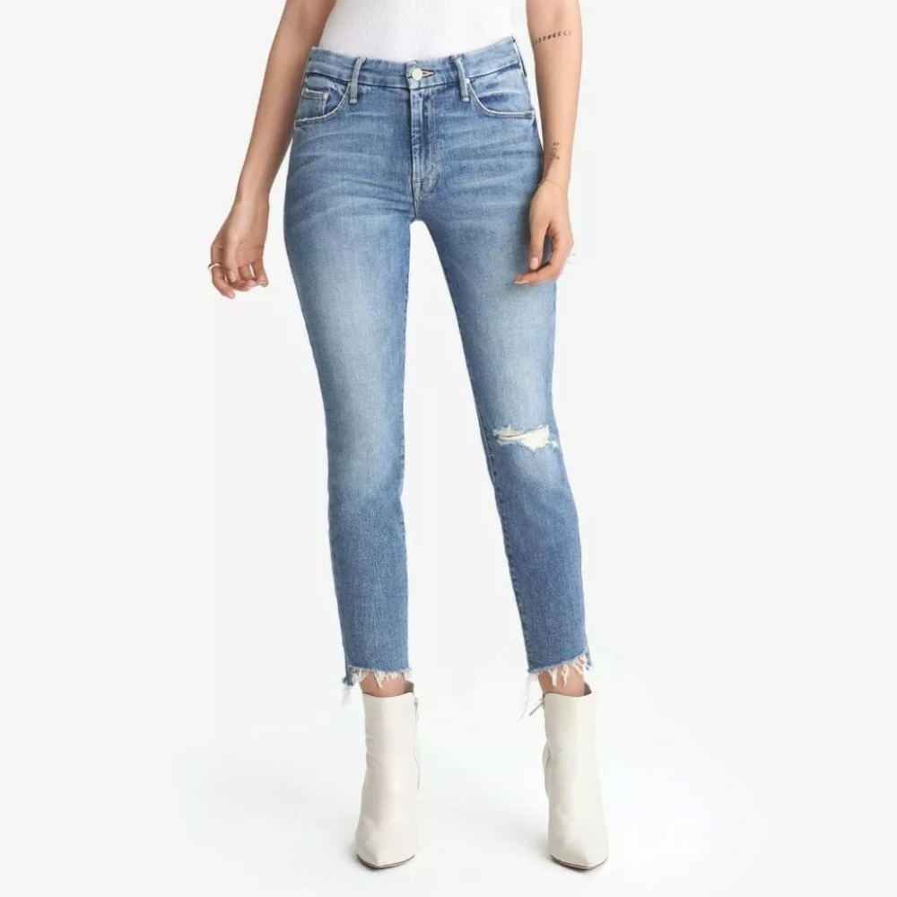 MOTHER The Looker Ankle Step Fray Skinny Jeans in Exposed Secret Sister